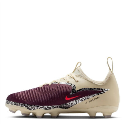 Nike Phantom 6 Junior Firm Ground Football Boots – Burgundy/Print – view 2