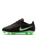 Nike Junior Firm Ground Football Boots – Black/Green – view 2