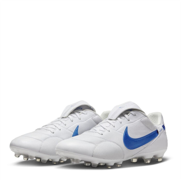 Nike Premier 3 Firm Ground Football Boots – White/Blue - Image 4