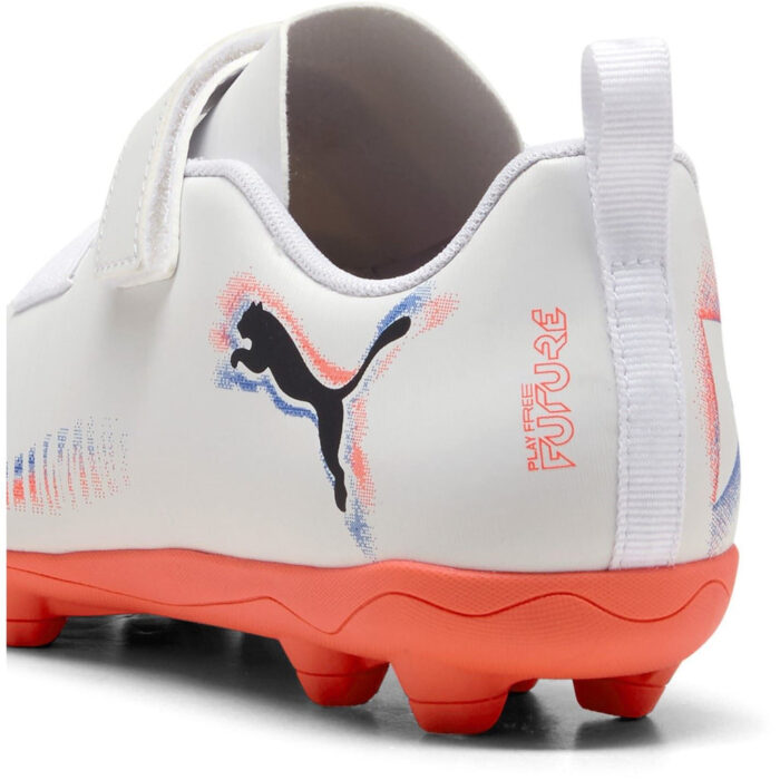 Puma Future 8 Junior Firm Ground Football Boots – White/Black/Red – view 5