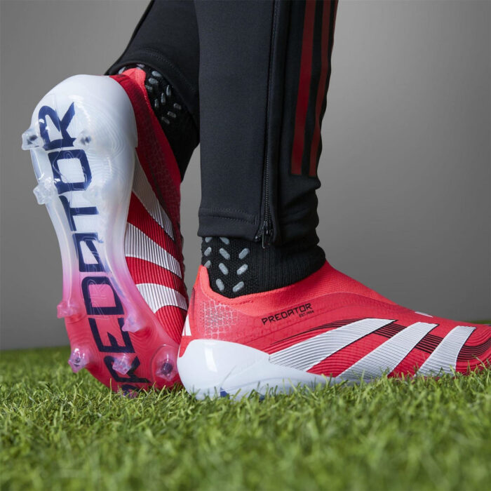 adidas Predator Firm Ground Football Boots – Red/White – view 3