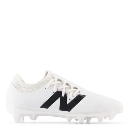New Balance Furon V7+ Dispatch Junior Firm Ground Football Boots – White/Black
