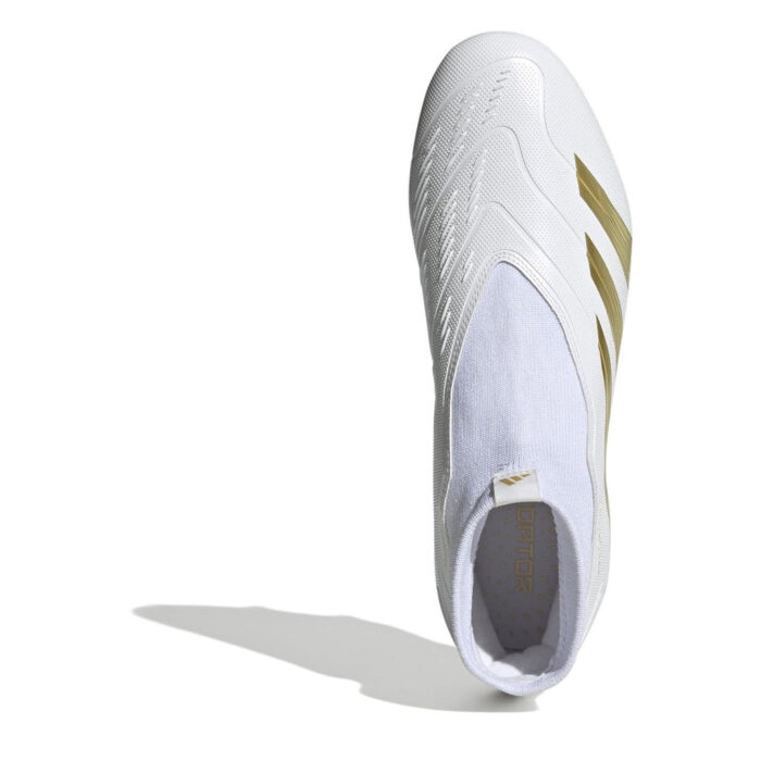 adidas Predator 24 Firm Ground Football Boots – White/Gold/Bge – view 5