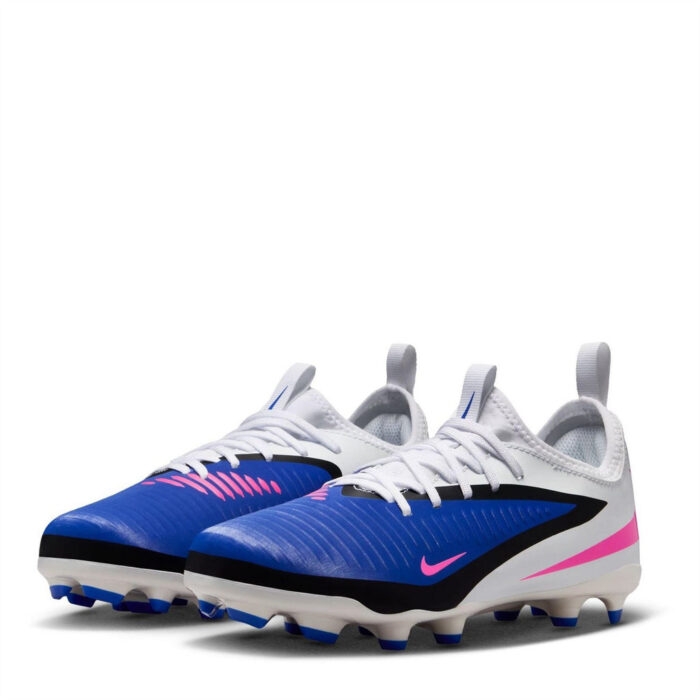 Nike Phantom 6 Junior Firm Ground Football Boots – Blue/Wht/Pink – view 4
