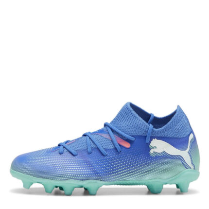 Puma Future 7 Junior Firm Ground Football Boots – Blue/Wht/Green – view 2