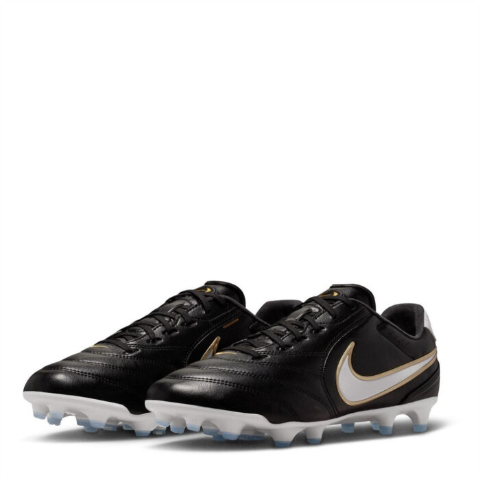 Nike Tiempo Ligera Firm Ground Football Boots – Blk/Wht/Gold – view 4