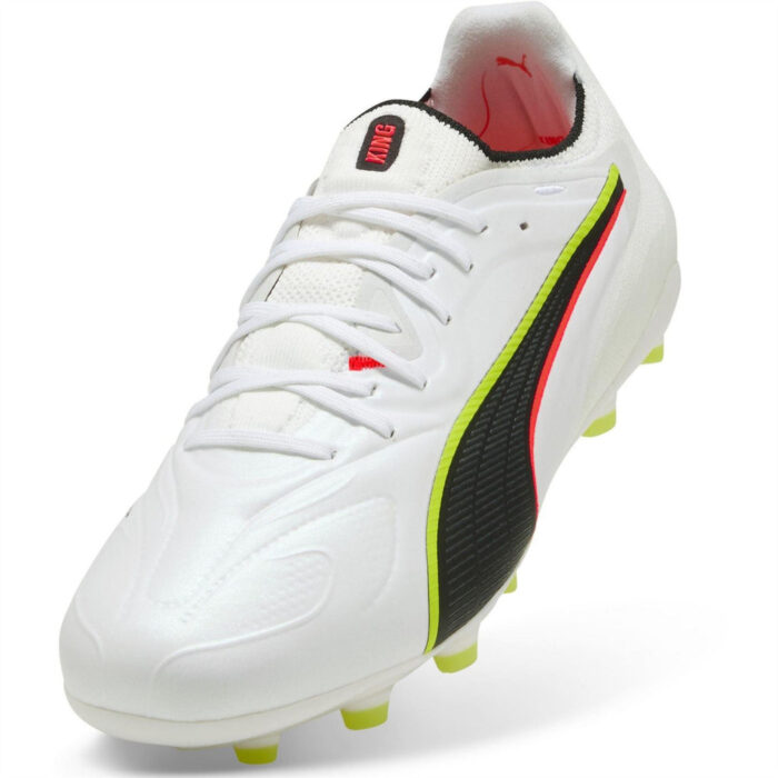 Puma King Firm Ground Football Boots – White-Red – view 6
