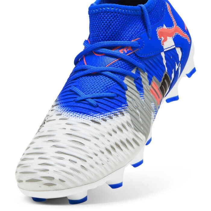 Puma Future 8 Junior Firm Ground Football Boots – White/Blue - Image 6