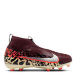 Nike Zoom Mercurial Superfly 10 Junior Firm Ground Football Boots – Burgundy/Print