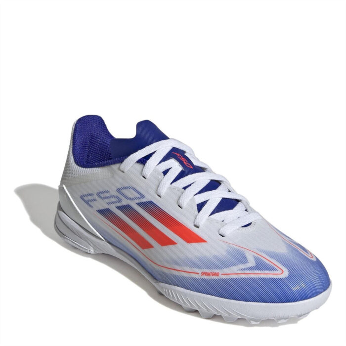 adidas F50 Junior Turf Football Boots – White/Red/Blue – view 3