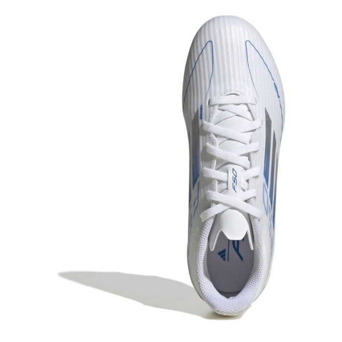 adidas F50 Junior Firm Ground Football Boots – White/Silver – view 5