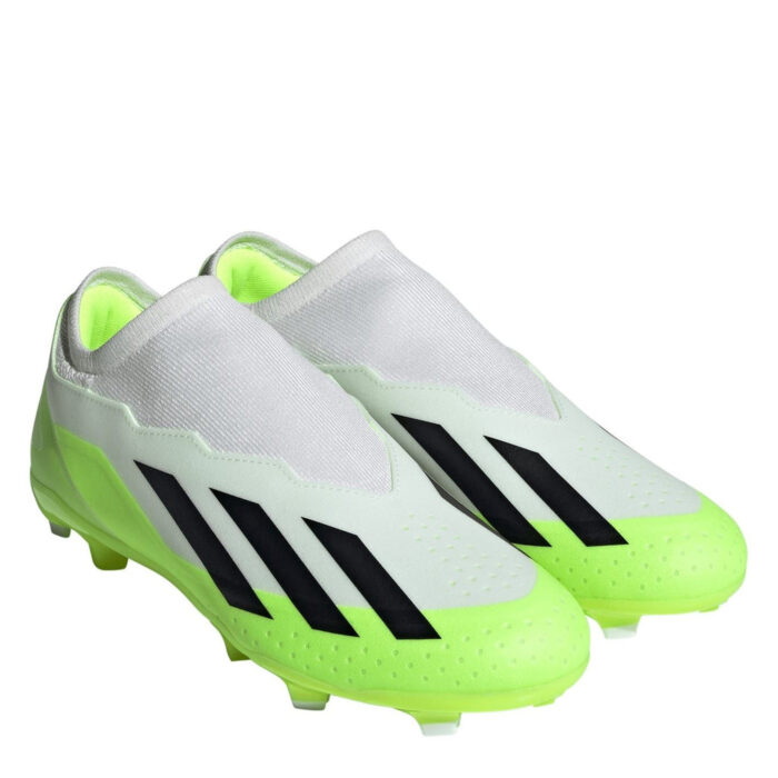 adidas X Crazyfast Firm Ground Football Boots – Wht/Blk/Lemon – view 3