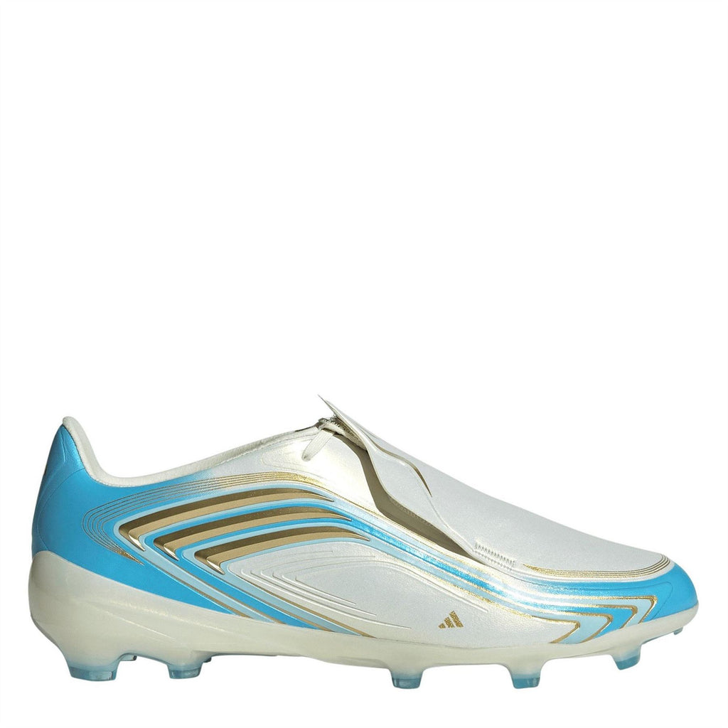 adidas Hyperfast Junior Firm Ground Football Boots – Cream/Blu/Gold