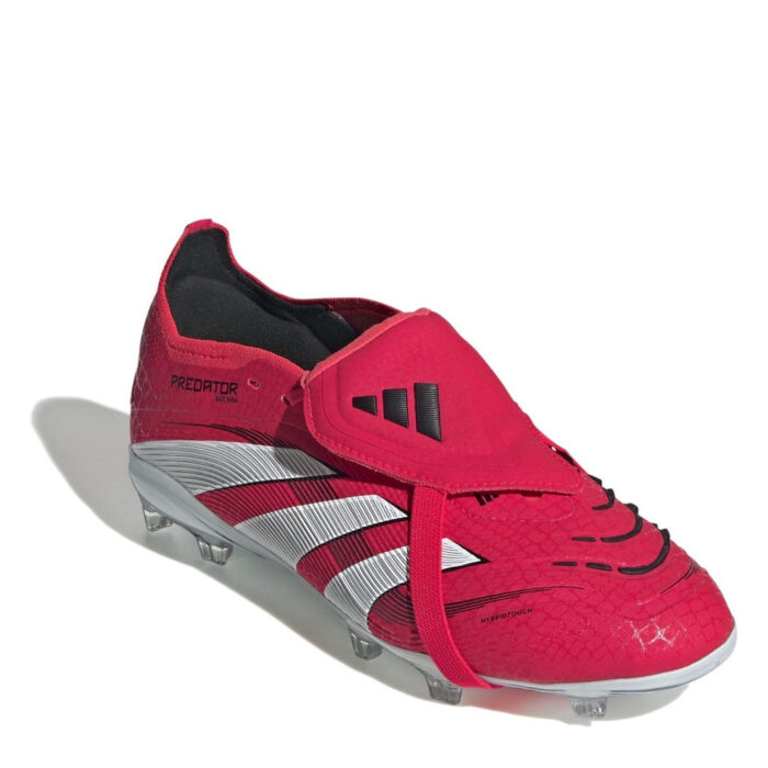 adidas Predator Junior Firm Ground Football Boots – Red/White – view 3