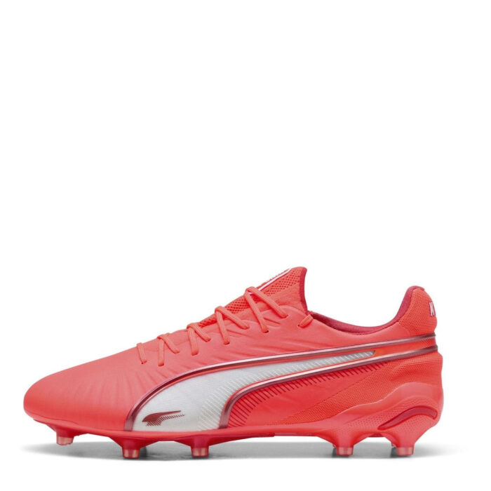 Puma King Firm Ground Football Boots – Red/White – view 8