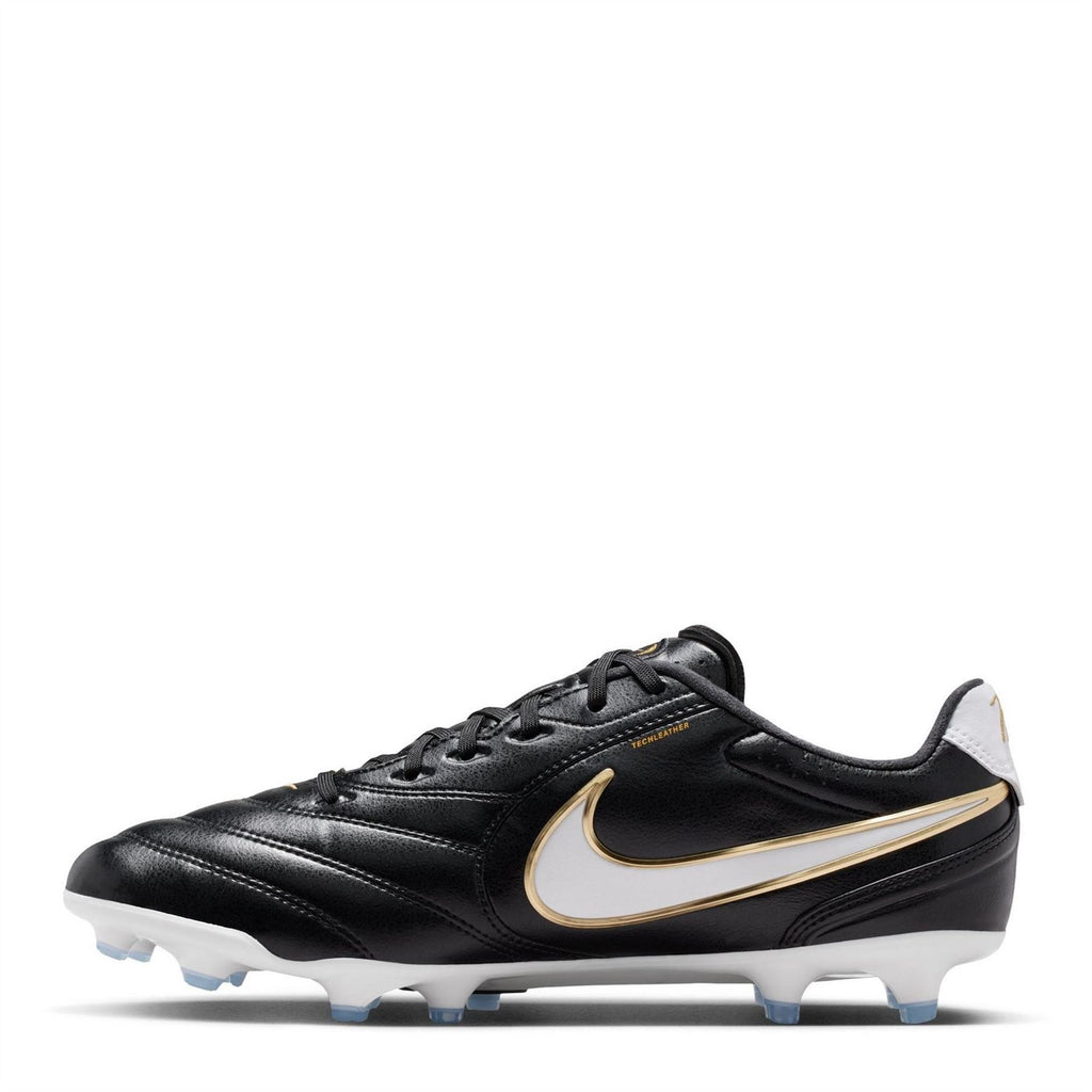 Nike Tiempo Ligera Firm Ground Football Boots – Blk/Wht/Gold – view 2