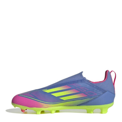 adidas F50 Junior Firm Ground Football Boots – Blue/Lemon – view 2