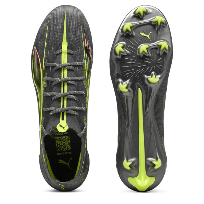 Puma Ultra 5 Firm Ground Football Boots – Silver/Yellow – view 3