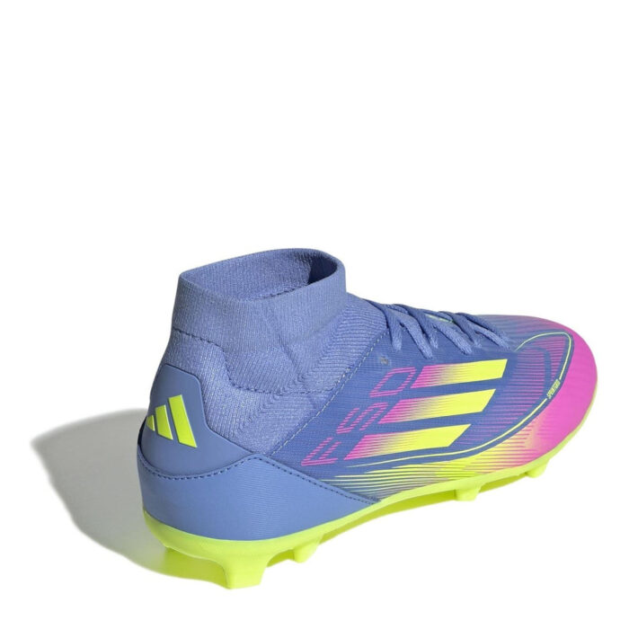 adidas F50 Junior Firm Ground Football Boots – Blue/Lemon – view 4