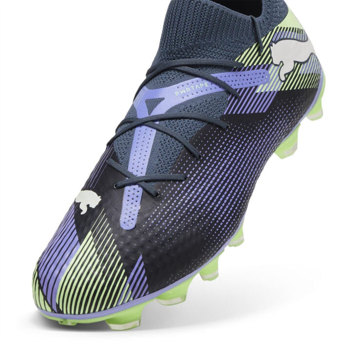 Puma Future 7 Firm Ground Football Boots – Grey/White/Grn – view 6
