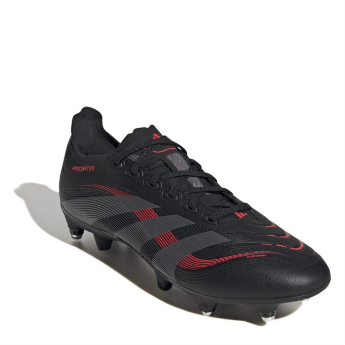 adidas Predator Soft Ground Football Boots – Black/Grey – view 3