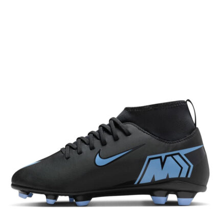 Nike Mercurial Superfly 10 Junior Firm Ground Football Boots – Black/Blue – view 2