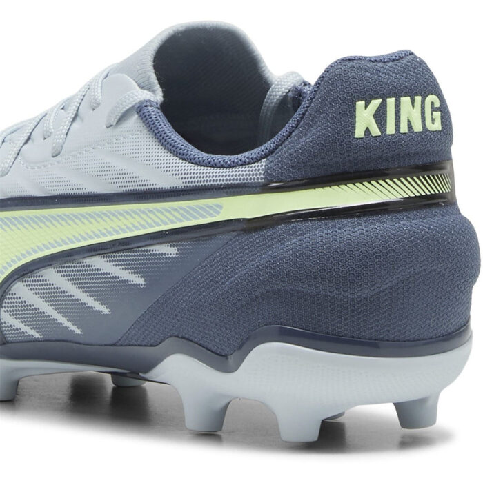 Puma King Junior Firm Ground Football Boots – Grey/Yellow – view 5