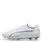 Puma King Firm Ground Football Boots – Silver/Blue - Image 2