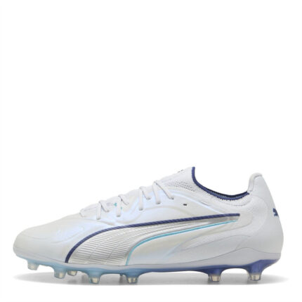 Puma King Firm Ground Football Boots – Silver/Blue – view 2
