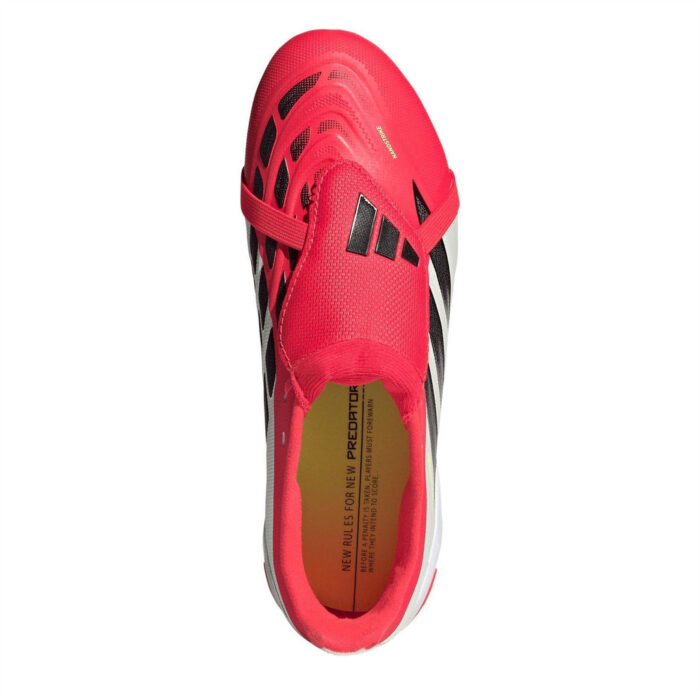 adidas Predator Fold Over Tongue Junior Firm Ground Football Boots – Red/Blk/White – view 5
