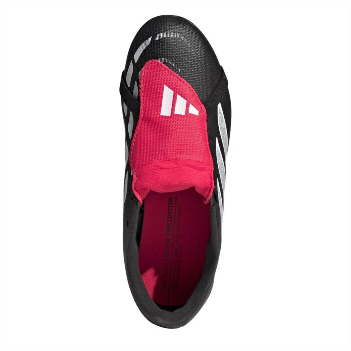 adidas Predator Fold Over Tongue Junior Firm Ground Football Boots – Black/Red – view 5