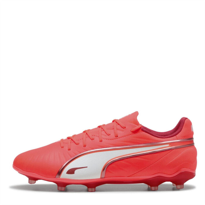 Puma King Firm Ground Football Boots – Red/White – view 2
