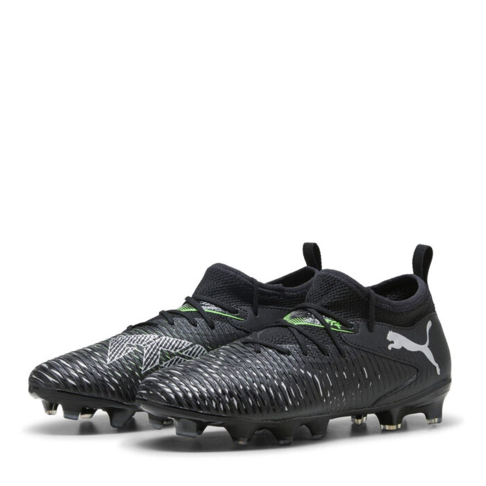 Puma Future 8 Junior Firm Ground Football Boots – Black/Green – view 7
