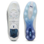 Puma King Firm Ground Football Boots – Silver/Blue - Image 3