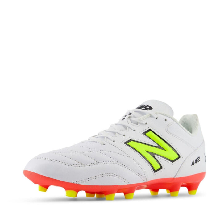 New Balance 442 V2 Team Firm Ground Football Boots – White/Volt – view 6