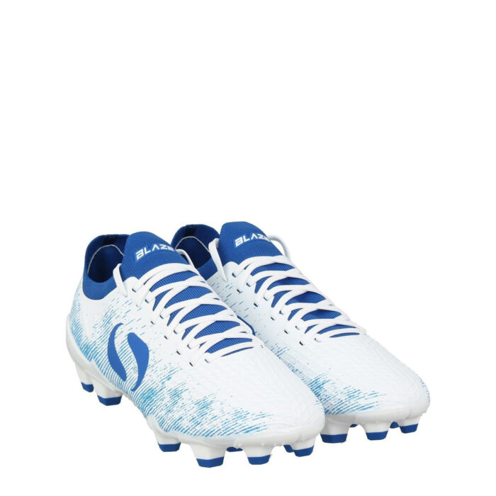Sondico Blaze Junior Firm Ground Football Boots – White/Blue – view 4