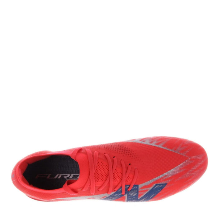 New Balance Mens Furon Firm Ground Football Boots – Red/Silver – view 3
