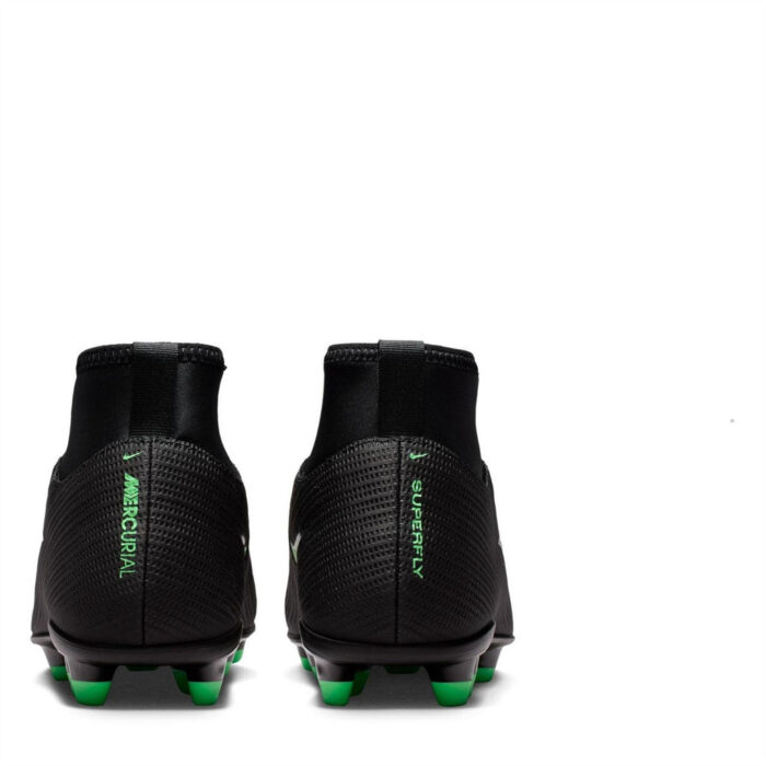 Nike Junior Firm Ground Football Boots – Black/Green – view 5
