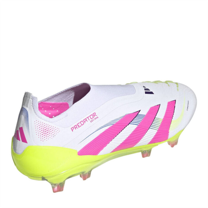 adidas Predator Junior Firm Ground Football Boots – Wht/Pink/Lem - Image 5