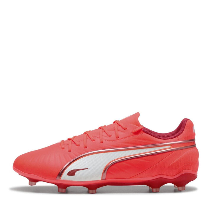 Puma King Firm Ground Football Boots – Red/White – view 8