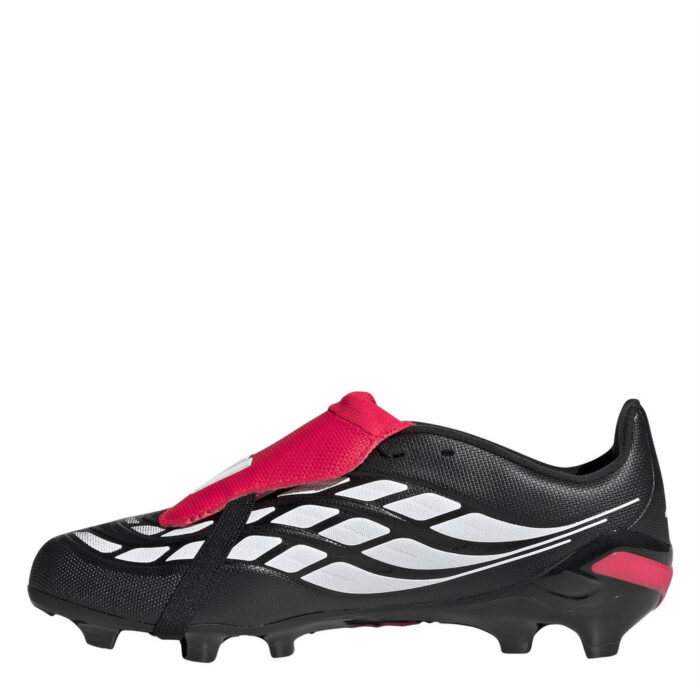 adidas Predator Fold Over Tongue Junior Firm Ground Football Boots – Black/Red – view 2
