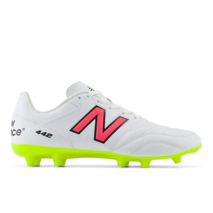New Balance 442 V2 Firm Ground Football Boots – White/ Pink