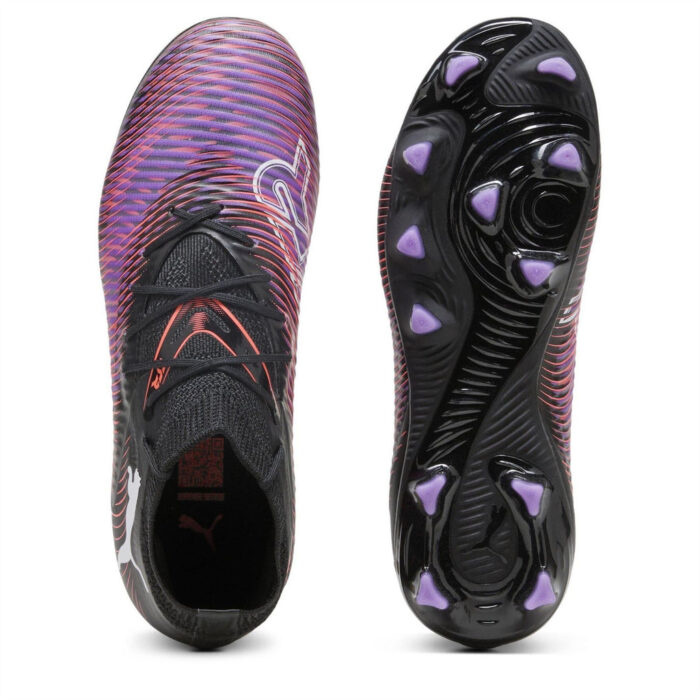 Puma Future 8 Junior Firm Ground Football Boots – Black/Purple – view 3