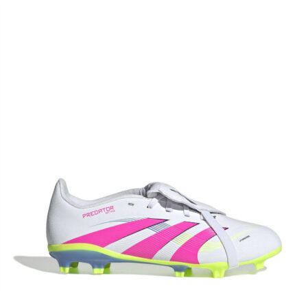 adidas Predator Junior Firm Ground Football Boots – White/Pink