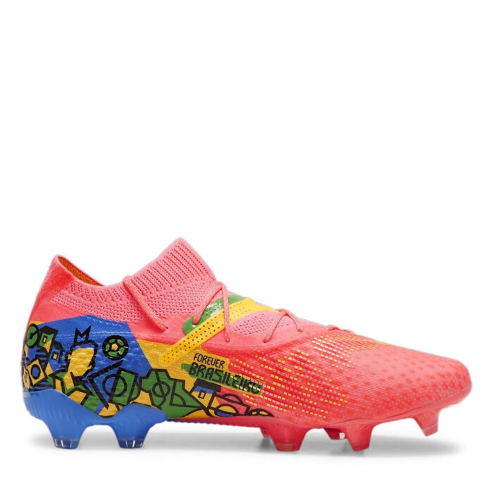Puma Future 7 Firm Ground Football Boots – Orange/Blue/Grn – view 4