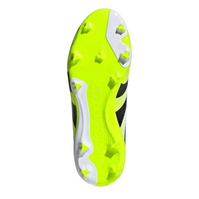 adidas Predator Junior Firm Ground Football Boots – White/Blk/Lemon – view 6
