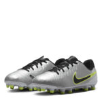Nike Tiempo Legend 10 Junior Firm Ground Football Boots – Silver/Volt – view 4