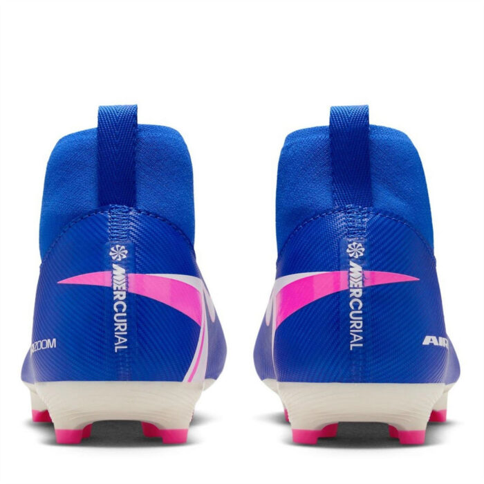 Nike Zoom Mercurial Superfly 10 Junior Firm Ground Football Boots – Blue/Wht/Pink - Image 5