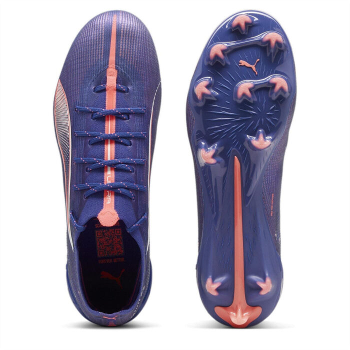 Puma Womens Ultra 5 Firm Ground Football Boots – Purple/Wht/Org – view 3