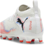 Puma Future 8 Junior Firm Ground Football Boots – White/Black/Red – view 5